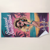 Serviette De Plage Plage Tropicale Brisée par le Soleil (Devant)