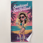 Serviette De Plage Plage Tropicale Brisée par le Soleil (Devant)