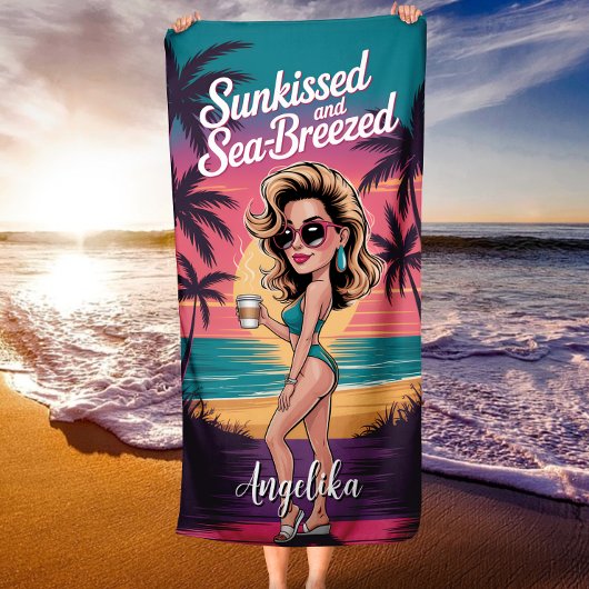 Serviette De Plage Plage Tropicale Brisée par le Soleil