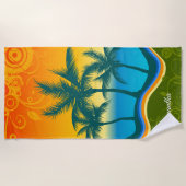Serviette De Plage Plage tropicale claire Sunset Beach Serviette (Devant)