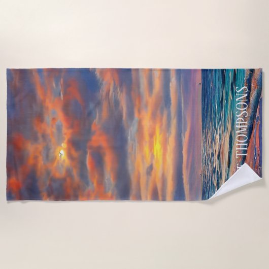 Serviette De Plage Plage Tropicale Clear Ocean Sunset (Devant)