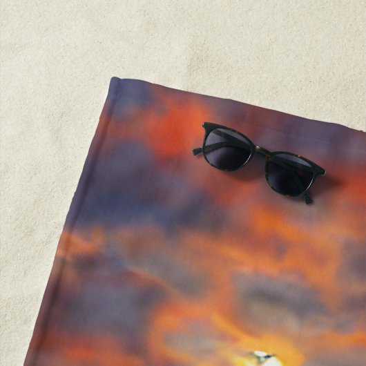 Serviette De Plage Plage Tropicale Clear Ocean Sunset (En situation)