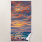 Serviette De Plage Plage Tropicale Clear Ocean Sunset (Devant)