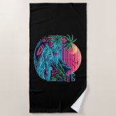 Serviette De Plage Plage tropicale/néon hawaïen (Devant)