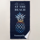 Serviette De Plage Plage tropicale Vacances Correspondance famille pe (Devant)
