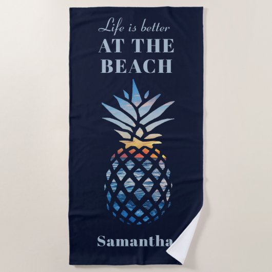 Serviette De Plage Plage tropicale Vacances Correspondance famille pe (Devant)