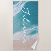 Serviette De Plage Plage tropicale Vagues de sable (Devant)