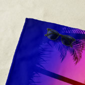 Serviette De Plage Plage tropicale violette au coucher du soleil (En situation)