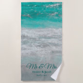 Serviette De Plage Plage Turquoise Tropical Ocean Waves Coastal (Devant)
