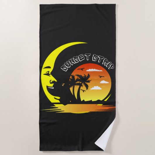 Serviette De Plage Plage vintage Sunset Strip (Devant)
