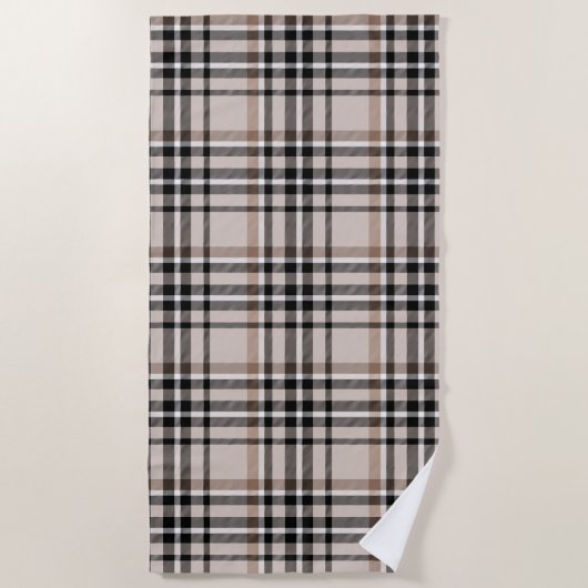 Serviette De Plage Plaid beige (Devant)