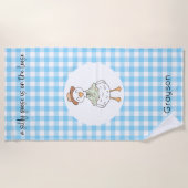 Serviette De Plage Plaid bleu oie soyeux (Devant)