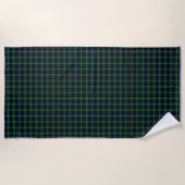 Serviette De Plage plaid bleu vert de tartan du sud (Devant)