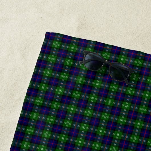 Serviette De Plage plaid bleu vert de tartan du sud (En situation)