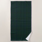 Serviette De Plage plaid bleu vert de tartan du sud (Devant)