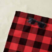 Serviette De Plage Plaid de Buffalo avec Monogramme (En situation)