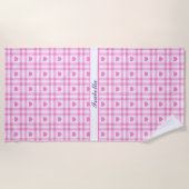 Serviette De Plage Plaid Modern Pink Heart Collection (Devant)