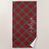 Serviette De Plage Plaid Rustic Classic Custom Stewart Tartan (Devant)