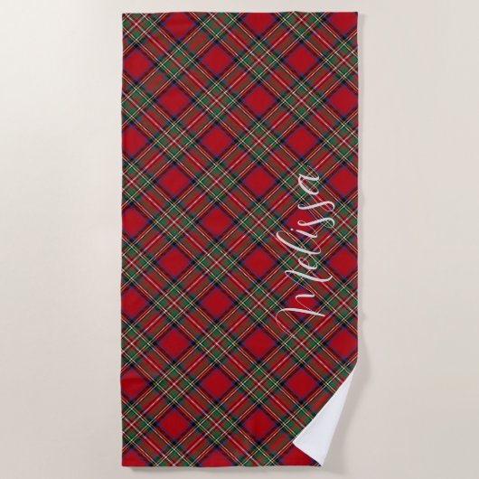 Serviette De Plage Plaid Rustic Classic Custom Stewart Tartan (Devant)