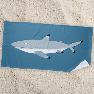 Serviette De Plage Plaisant requin noir pointu de récif