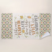 Serviette De Plage Plaisanterie drôle de Latte d'épice de citrouille (Devant)