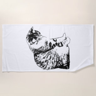 Serviette De Plage Plan de chat en gras pour les retraites d'automne
