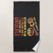 Serviette De Plage Plan de retraite Ukulele Drôle (Devant)