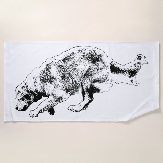 Serviette De Plage Plan Neige, Forme Rapide (Devant)