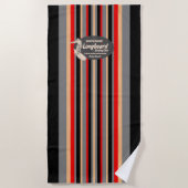 Serviette De Plage Planche de surf du pipeline Hawaiian strié - Noir (Devant)