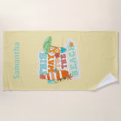 Serviette De Plage Planche de surf personnalisée Umbrella Summer Beac (Devant)