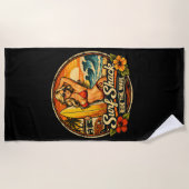 Serviette De Plage Planche de surf Surf Shack Pin-Up | Faire du surf (Devant)