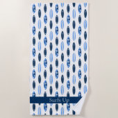 Serviette De Plage Planche de surf Surfs Up  (Devant)
