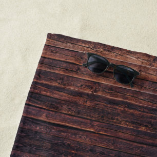 Serviette De Plage Planches de bois avec détails du grain, photo rapp