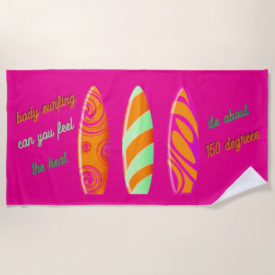 Serviette De Plage Planches de surf colorées Body Surfing