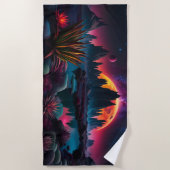 Serviette De Plage Planète Alien Mise en route de la lune (Devant)