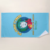 Serviette De Plage Planetina - Chaque Bit De Litter Compte (Devant)