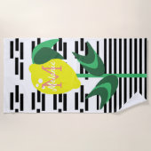 Serviette De Plage Plante citron géométrique (Devant)