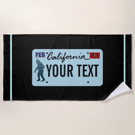 Serviette De Plage Plaque de licence California Sasquatch (Devant)