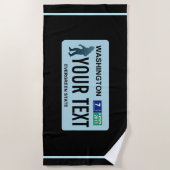 Serviette De Plage Plaque de licence Washington Sasquatch (Devant)