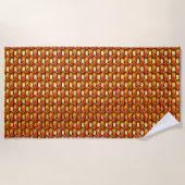 Serviette De Plage Plaques marron orange sculpté et taché (Devant)