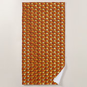 Serviette De Plage Plaques marron orange sculpté et taché (Devant)