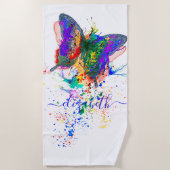 Serviette De Plage Plateau papillon personnalisé (Devant)