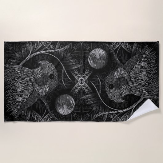 Serviette De Plage Pleine lune de faucon (Devant)