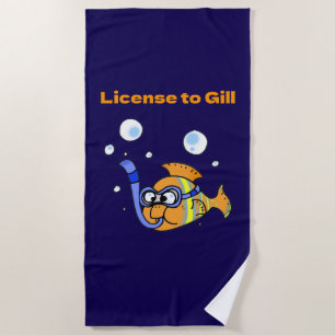 Serviette De Plage Plongée amusante Plongée Poisson Conception