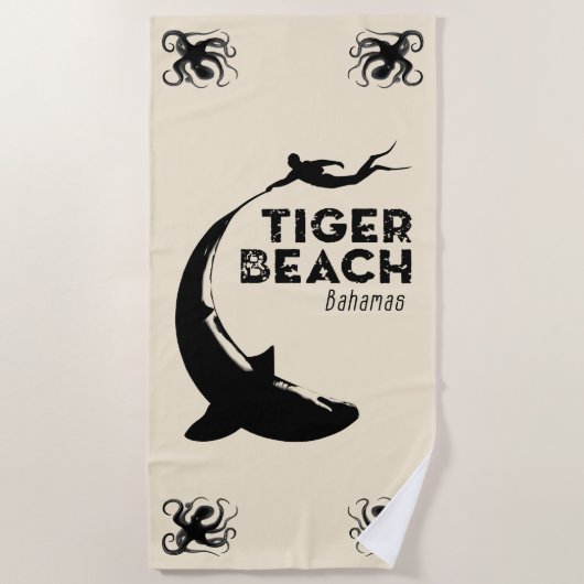 Serviette De Plage Plongée de requins à Tiger Beach (Devant)
