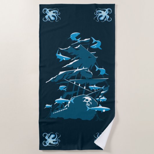 Serviette De Plage Plongée En Eaux Et Requins (Devant)