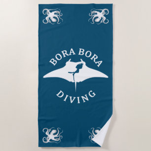 Serviette De Plage Plongée Sous-Marine Avec Raies Manta À Bora Bora