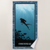 Serviette De Plage Plongée sous-marine Mer Bleue (Devant)