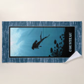 Serviette De Plage Plongée sous-marine Mer Bleue (Devant)