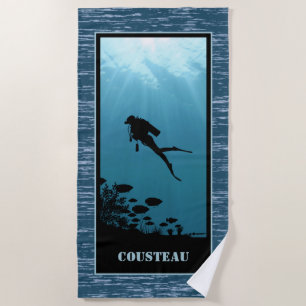 Serviette De Plage Plongée sous-marine Mer Bleue